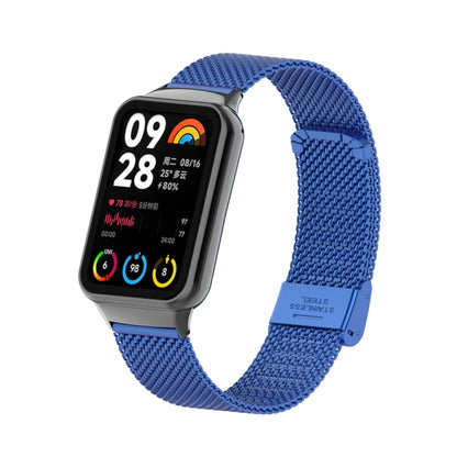 For Xiaomi Smart Band 9 Pro / 8 Pro 18mm Steel Mesh Buckle Metal Watch Band(Royal Blue) by bashfashion