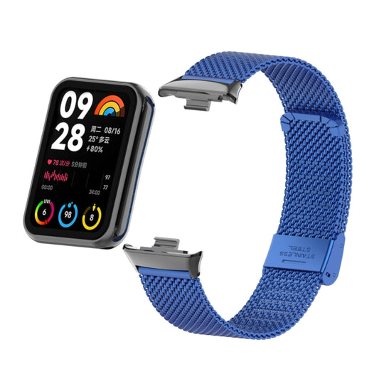 For Xiaomi Smart Band 9 Pro / 8 Pro 18mm Steel Mesh Buckle Metal Watch Band(Royal Blue) by bashfashion