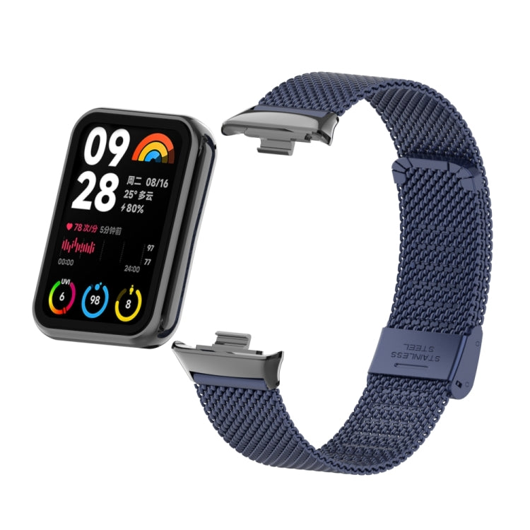 For Xiaomi Smart Band 9 Pro / 8 Pro 18mm Steel Mesh Buckle Metal Watch Band(Midnight Blue) by bashfashion