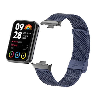 For Xiaomi Smart Band 9 Pro / 8 Pro 18mm Steel Mesh Buckle Metal Watch Band(Midnight Blue) by bashfashion