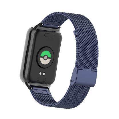 For Xiaomi Smart Band 9 Pro / 8 Pro 18mm Steel Mesh Buckle Metal Watch Band(Midnight Blue) by bashfashion