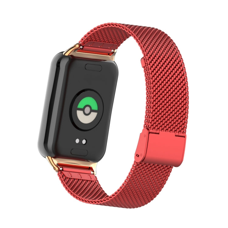 For Xiaomi Smart Band 9 Pro / 8 Pro 18mm Steel Mesh Buckle Metal Watch Band(Red) by bashfashion