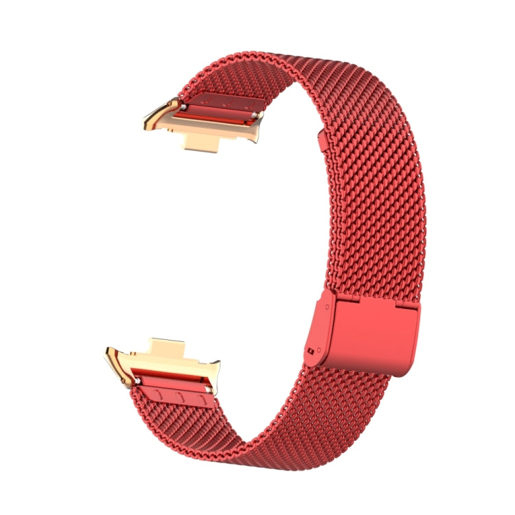 For Xiaomi Smart Band 9 Pro / 8 Pro 18mm Steel Mesh Buckle Metal Watch Band(Red) by bashfashion