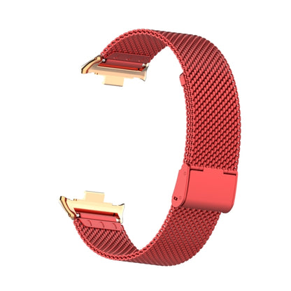 For Xiaomi Smart Band 9 Pro / 8 Pro 18mm Steel Mesh Buckle Metal Watch Band(Red) by bashfashion