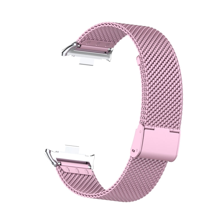 For Xiaomi Smart Band 9 Pro / 8 Pro 18mm Steel Mesh Buckle Metal Watch Band(Rose Pink) by bashfashion
