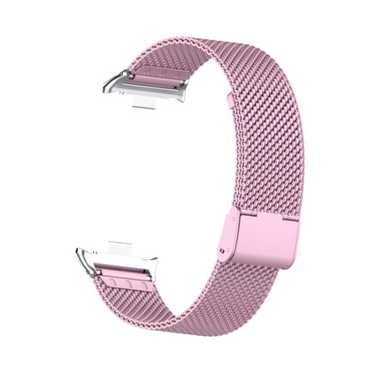 For Xiaomi Smart Band 9 Pro / 8 Pro 18mm Steel Mesh Buckle Metal Watch Band(Rose Pink) by bashfashion