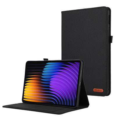 For Xiaomi Pad 7 / 7 Pro Fabric Texture Horizontal Flip Leather Tablet Case(Black) by bashfashion