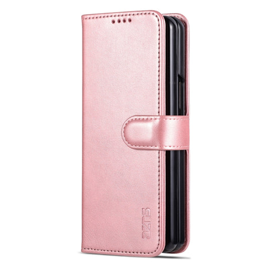 For Samsung Galaxy Z Fold5 AZNS Skin Feel Calf Texture Flip Leather Phone Case(Rose Gold) by AZNS