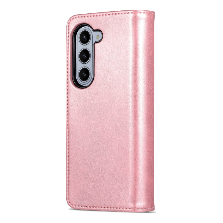 For Samsung Galaxy Z Fold5 AZNS Skin Feel Calf Texture Flip Leather Phone Case(Rose Gold) by AZNS