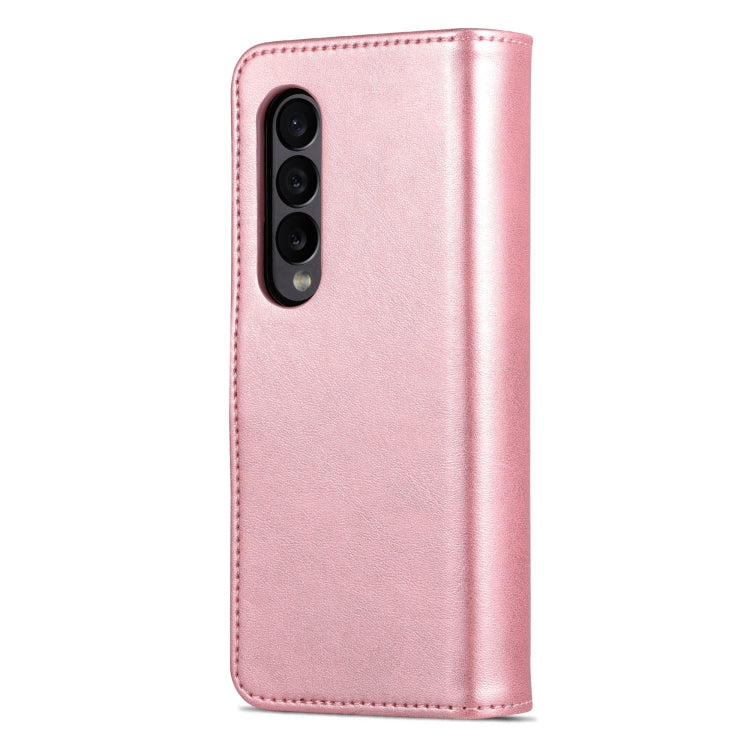 For Samsung Galaxy Z Fold4 5G AZNS Skin Feel Calf Texture Flip Leather Phone Case(Rose Gold) by AZNS