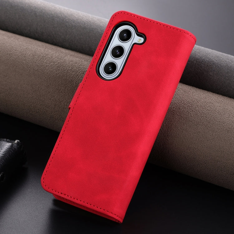 For Samsung Galaxy Z Fold6 5G AZNS Skin Feel Calf Texture Flip Leather Phone Case(Red) by AZNS