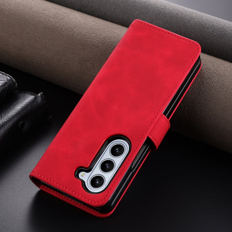 For Samsung Galaxy Z Fold6 5G AZNS Skin Feel Calf Texture Flip Leather Phone Case(Red) by AZNS