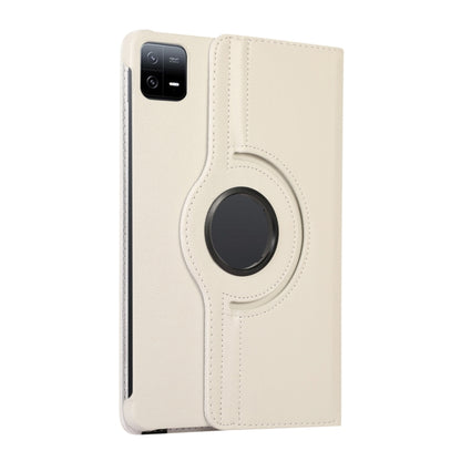 For Xiaomi Pad 7 Pro / Pad 7 360 Degree Rotation Litchi Texture Leather Tablet Case(White) by bashfashion