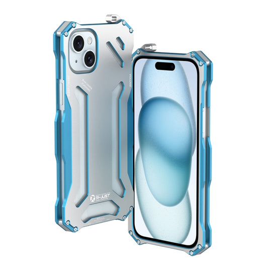 For iPhone 15 R-JUST RJ17 Shockproof Armor Metal Phone Case(Blue) by R-JUST