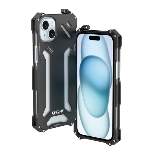 For iPhone 15 Plus R-JUST RJ17 Shockproof Armor Metal Phone Case(Black) by R-JUST
