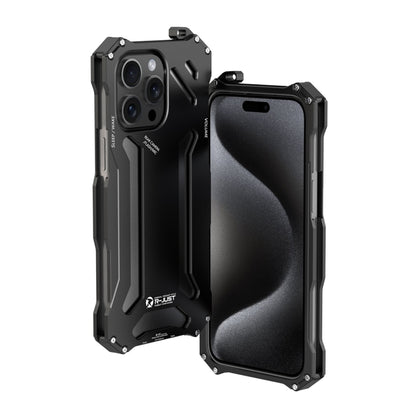 For iPhone 15 Pro R-JUST RJ17 Shockproof Armor Metal Phone Case(Black) by R-JUST
