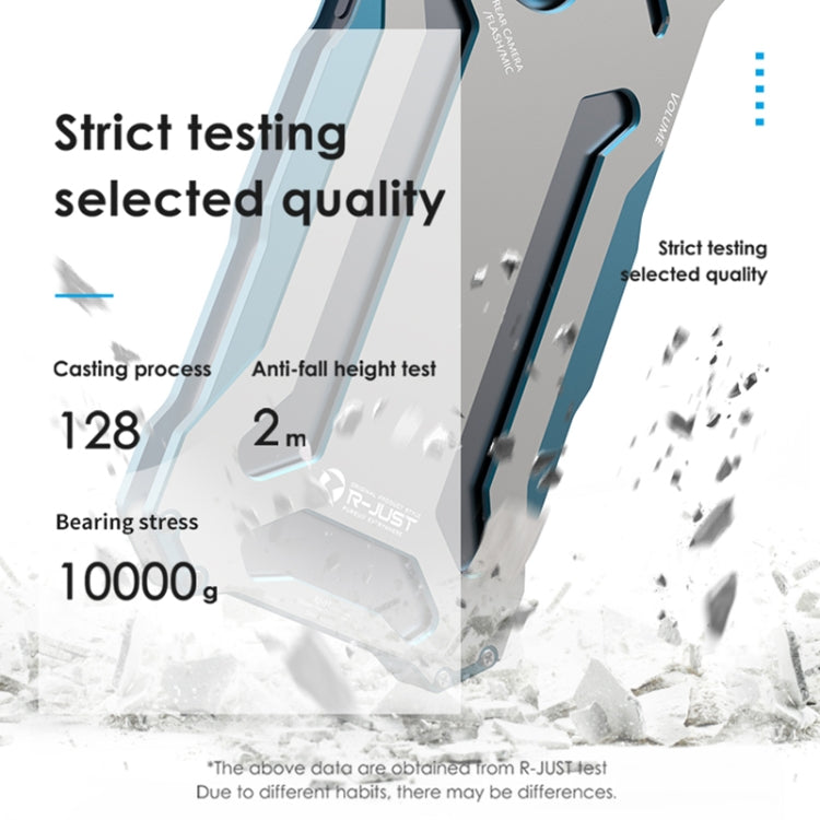 For iPhone 15 R-JUST RJ17 Shockproof Armor Metal Phone Case(Blue) by R-JUST