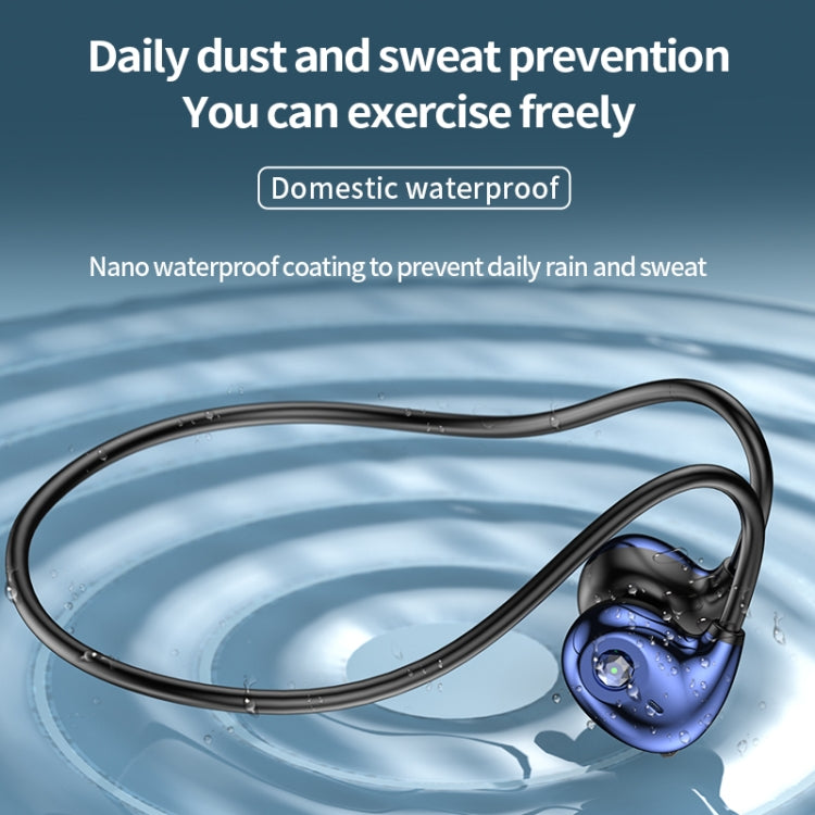 A59 Open Air Conduction Built-in Microphone Wireless Bluetooth Neckband Earphone(Purple) by bashfashion