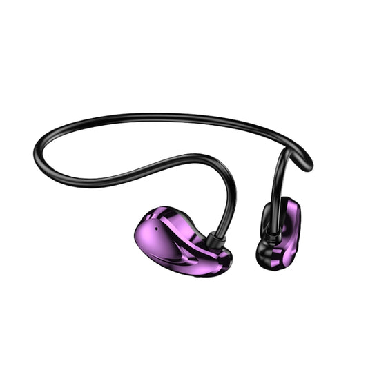 A60 Open Air Conduction Built-in Microphone Wireless Bluetooth Neckband Earphone(Purple) by bashfashion