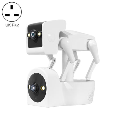 ESCAM PT212 4MP Dual Lens Robot Dog WiFi Camera Supports Cloud Storage/Two-way Audio/Night Vision, Specification:UK Plug by ESCAM