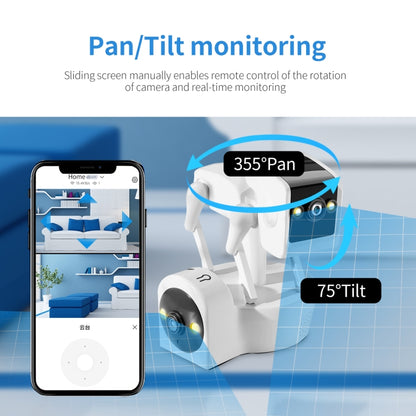 ESCAM PT212 4MP Dual Lens Robot Dog WiFi Camera Supports Cloud Storage/Two-way Audio/Night Vision, Specification:AU Plug by ESCAM