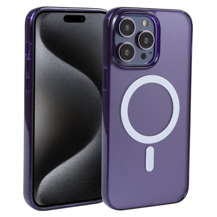 For iPhone 15 Pro Max GEBEI MagSafe Magnetic Transparent Phone Case(Purple) by GEBEI