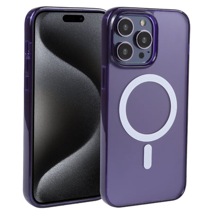 For iPhone 15 Pro Max GEBEI MagSafe Magnetic Transparent Phone Case(Purple) by GEBEI