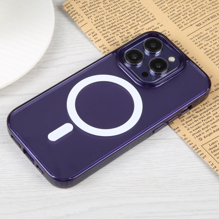 For iPhone 15 Pro GEBEI MagSafe Magnetic Transparent Phone Case(Purple) by GEBEI