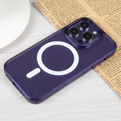 For iPhone 15 Pro GEBEI MagSafe Magnetic Transparent Phone Case(Purple) by GEBEI
