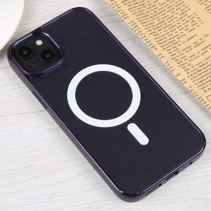 For iPhone 15 Plus GEBEI MagSafe Magnetic Transparent Phone Case(Purple) by GEBEI