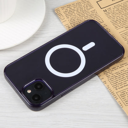 For iPhone 15 Plus GEBEI MagSafe Magnetic Transparent Phone Case(Purple) by GEBEI