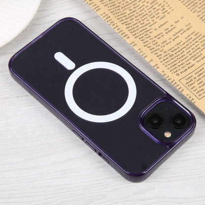 For iPhone 15 GEBEI MagSafe Magnetic Transparent Phone Case(Purple) by GEBEI