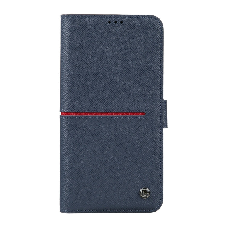 For iPhone 15 Pro Max GEBEI Top-grain Horizontal Flip Leather Phone Case(Blue) by GEBEI