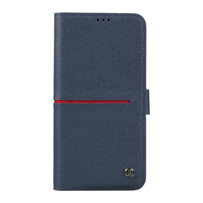 For iPhone 15 Pro Max GEBEI Top-grain Horizontal Flip Leather Phone Case(Blue) by GEBEI