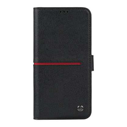 For iPhone 15 GEBEI Top-grain Horizontal Flip Leather Phone Case(Black) by GEBEI
