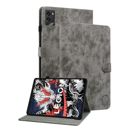 For Lenovo Legion Y700 2025 Tiger Pattern Flip Leather Tablet Case(Grey) by bashfashion