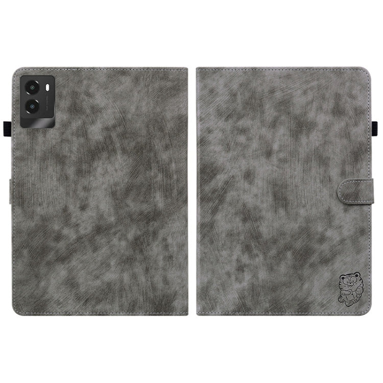 For Lenovo Legion Y700 2025 Tiger Pattern Flip Leather Tablet Case(Grey) by bashfashion