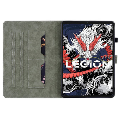 For Lenovo Legion Y700 2025 Tiger Pattern Flip Leather Tablet Case(Grey) by bashfashion