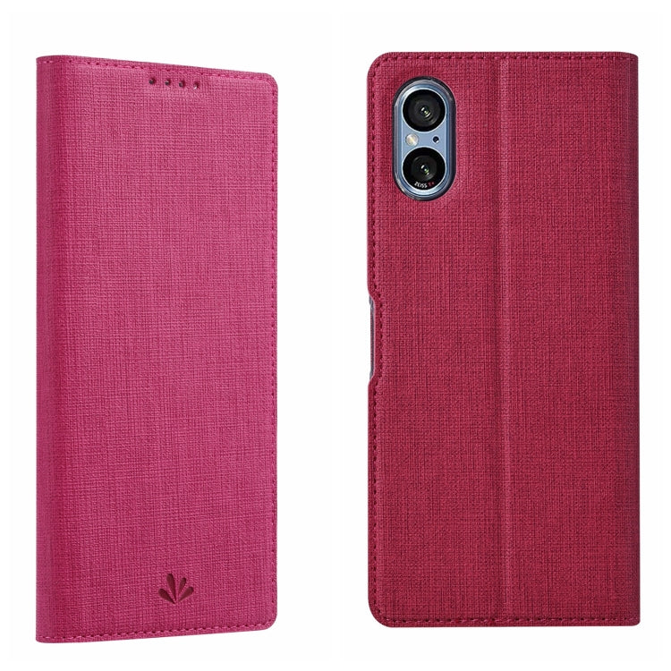 For Sony Xperia 5 V ViLi DMX Series Shockproof Magnetic Leather Phone Case(Rose Red) by ViLi