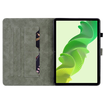 For Realme Pad 2 Tiger Pattern Flip Leather Tablet Case(Grey) by bashfashion