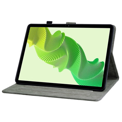 For Realme Pad 2 Tiger Pattern Flip Leather Tablet Case(Grey) by bashfashion