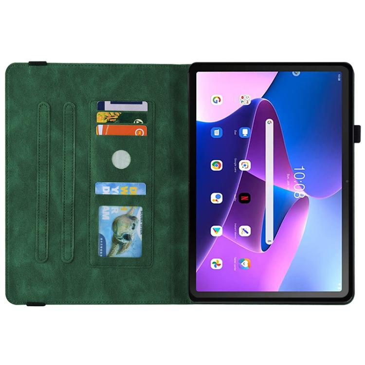 For Lenovo ZhaoYang K10C 10.1 inch Butterfly Flower Embossed Leather Tablet Case(Green) by bashfashion