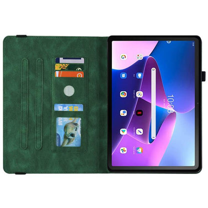 For Lenovo ZhaoYang K10C 10.1 inch Butterfly Flower Embossed Leather Tablet Case(Green) by bashfashion