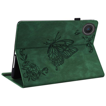 For Lenovo ZhaoYang K10C 10.1 inch Butterfly Flower Embossed Leather Tablet Case(Green) by bashfashion
