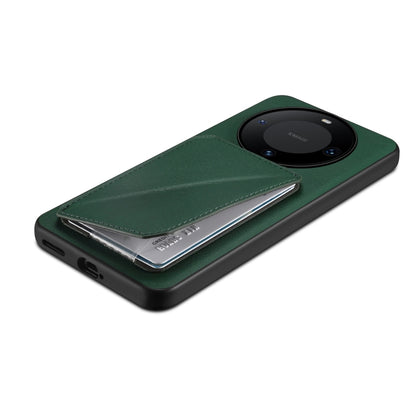 For Huawei Mate 60 Denior Calf Texture Holder Electroplating Phone Case(Green) by Denior