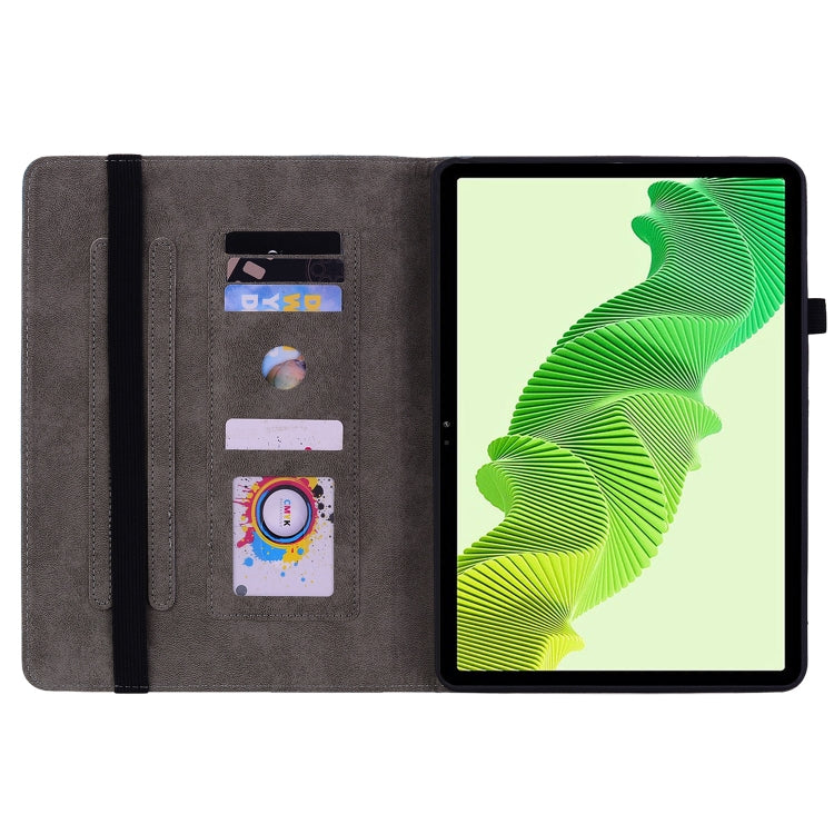 For Realme Pad 2 Butterfly Rose Embossed Leather Tablet Case(Pink) by bashfashion