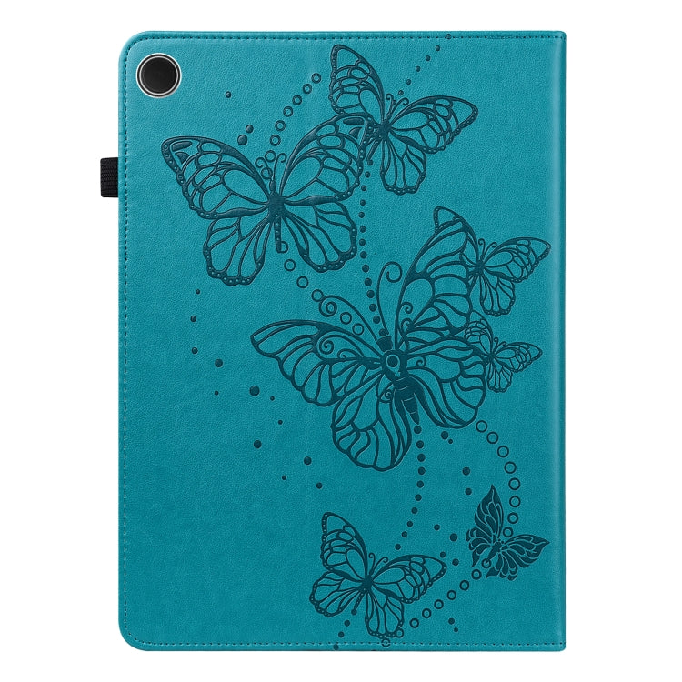 For Samsung Galaxy Tab A11+ / A9+ Embossed Butterfly Pattern Horizontal Flip Leather Tablet Case(Blue) by bashfashion
