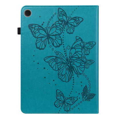 For Samsung Galaxy Tab A11+ / A9+ Embossed Butterfly Pattern Horizontal Flip Leather Tablet Case(Blue) by bashfashion