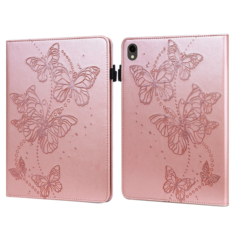 For Samsung Galaxy Tab S9 Embossed Butterfly Pattern Horizontal Flip Leather Tablet Case(Pink) by bashfashion