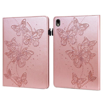 For Samsung Galaxy Tab S9 Embossed Butterfly Pattern Horizontal Flip Leather Tablet Case(Pink) by bashfashion